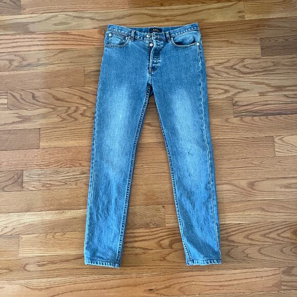 APC Petite New Standard Jeans Women 28 Blue Button Fly Straight Leg Denim Casual - Picture 1 of 10